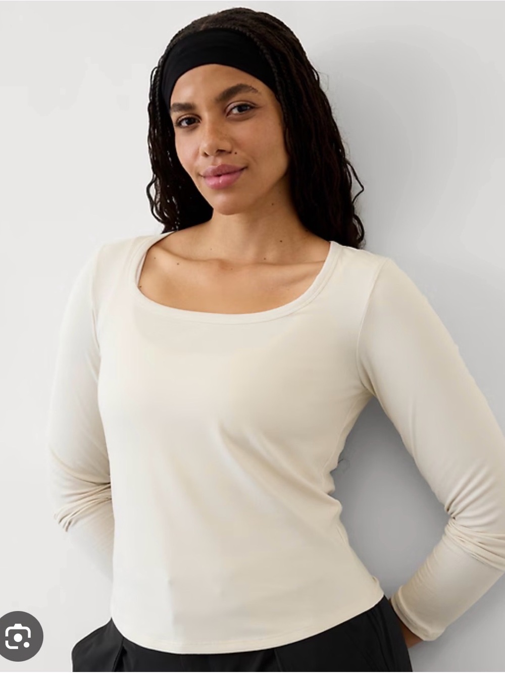 LIKE NEW ATHLETA Signature Rib Square Neck Top in White